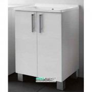 Тумба с раковиной Kerasan Comunita Aquadom 75х50 см белый структурный 9164K1