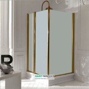 Душевой уголок Kerasan Retro DX 80х96 см дверь со стороны 80 см профиль бронза прозрачное стекло 9144T3