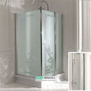 Душевой уголок Kerasan Retro SX 80х96 см дверь со стороны 80 см профиль хром прозрачное стекло 9143T0