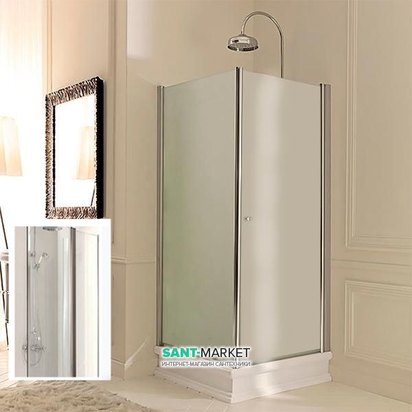 Душевой уголок левосторонний Kerasan Retro SX 80х80 см профиль хром прозрачное стекло 9161T0