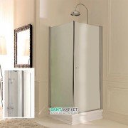 Душевой уголок левосторонний Kerasan Retro SX 80х80 см профиль хром прозрачное стекло 9161T0