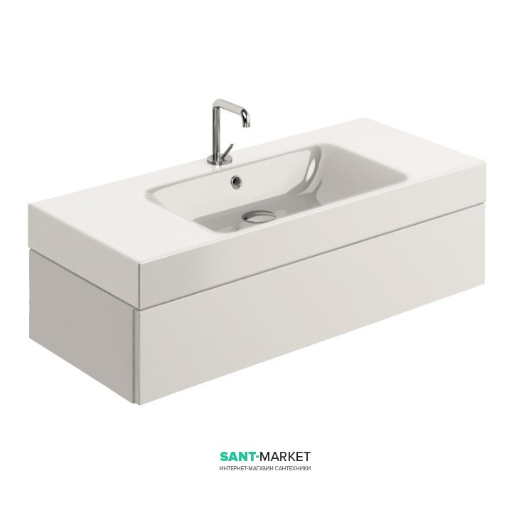 Тумба під раковину підвісна Kerasan Cento 100х45 см лакований білий глянсовий 915401