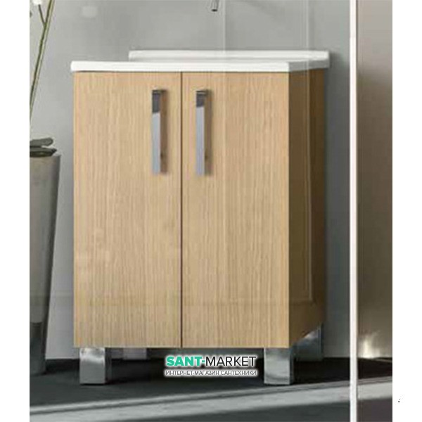 Тумба с раковиной Kerasan Comunita Aquadom 60х50 см светлый дуб 9166K0