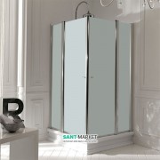 Душевой уголок Kerasan Retro DX/SX 90X90 см профиль хром матовое стекло 9145S0