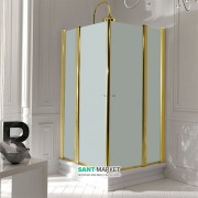 Душевой уголок Kerasan Retro DX/SX 90X90 см профиль золото прозрачное стекло 9145T1
