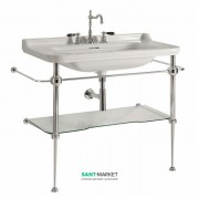 Консоль под раковину Kerasan Waldorf 100 см со стеклянной полкой хром 9196K1