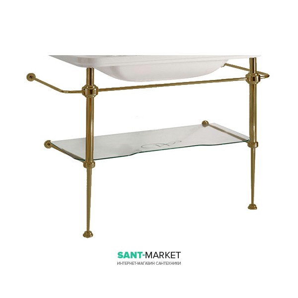 Консоль под раковину Kerasan Waldorf 100 см со стеклянной полкой бронза 9196K3