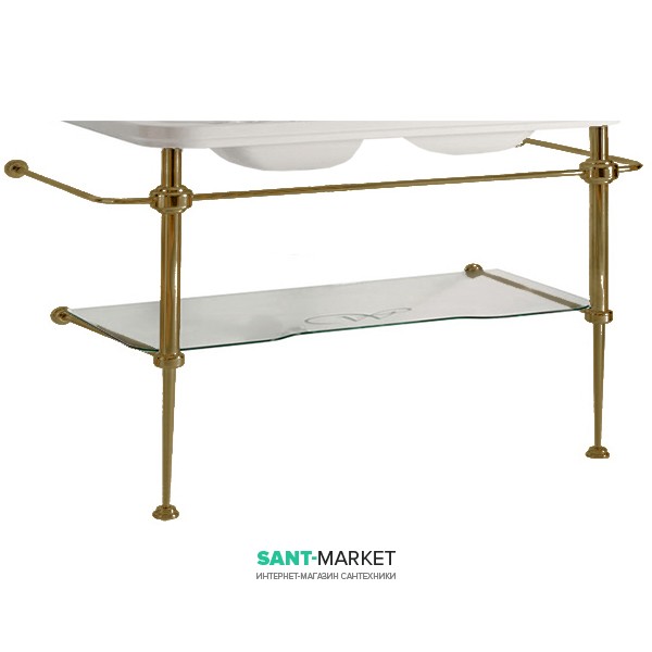 Консоль під раковину Kerasan Waldorf 150 см зі скляною полицею бронза 9195K3