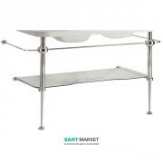 Консоль під раковину Kerasan Waldorf 150 см зі скляною полицею хром 9195K1