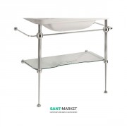 Консоль під раковину Kerasan Waldorf 80 см зі скляною полицею хром 9197K1