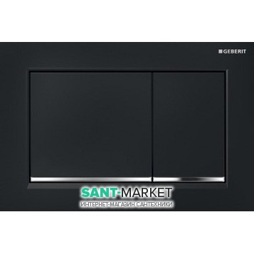 Панель смыва для унитаза Geberit Omega30 двойной смыв пластик черный/хром глянцевый 115.080.KM.1