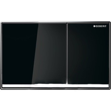 Панель смыва для унитаза Geberit Omega60 двойной смыв цинковое литье/стекло вровень с поверхностью черный/хром глянцевый 115.081.SJ.1