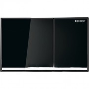 Панель змиву для унітазу Geberit Omega60 подвійний змив цинкове лиття / скло врівень з поверхнею чорний / хром глянсовий 115.081.SJ.1