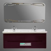 Тумба под раковину подвесная Kerasan Waldorf 150 см бордо 919153