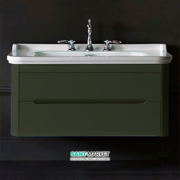 Тумба під раковину підвісна Kerasan Waldorf 100 см зелений 919 252