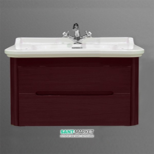 Тумба під раковину підвісна Kerasan Waldorf 80 см бордо 919353
