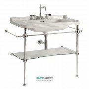 Консоль під раковину Kerasan Waldorf 100 см зі скляною полицею хром 9196K1