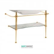 Консоль под раковину Kerasan Waldorf 100 см со стеклянной полкой золото 9196K2