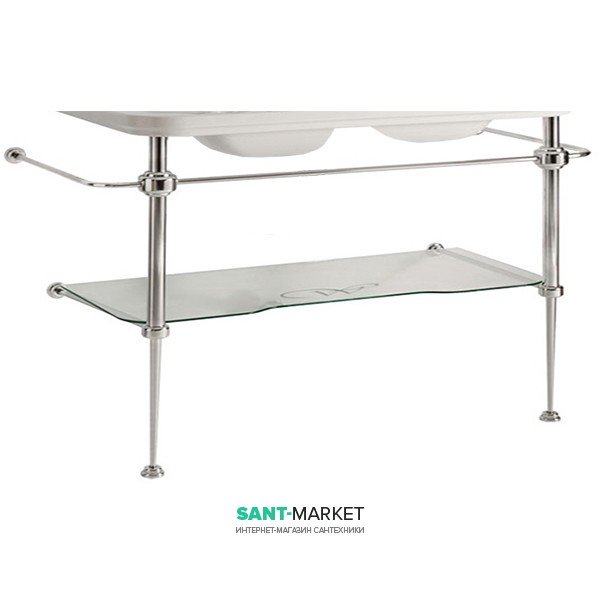 Консоль під раковину Kerasan Waldorf 150 см зі скляною полицею хром 9195K1