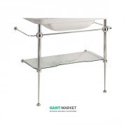 Консоль під раковину Kerasan Waldorf 80 см зі скляною полицею хром 9197K1