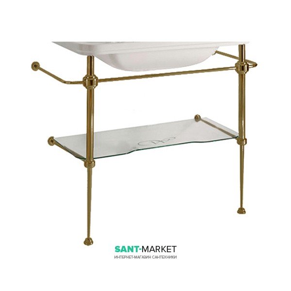 Консоль під раковину Kerasan Waldorf 80 см зі скляною полицею бронза 9197K3