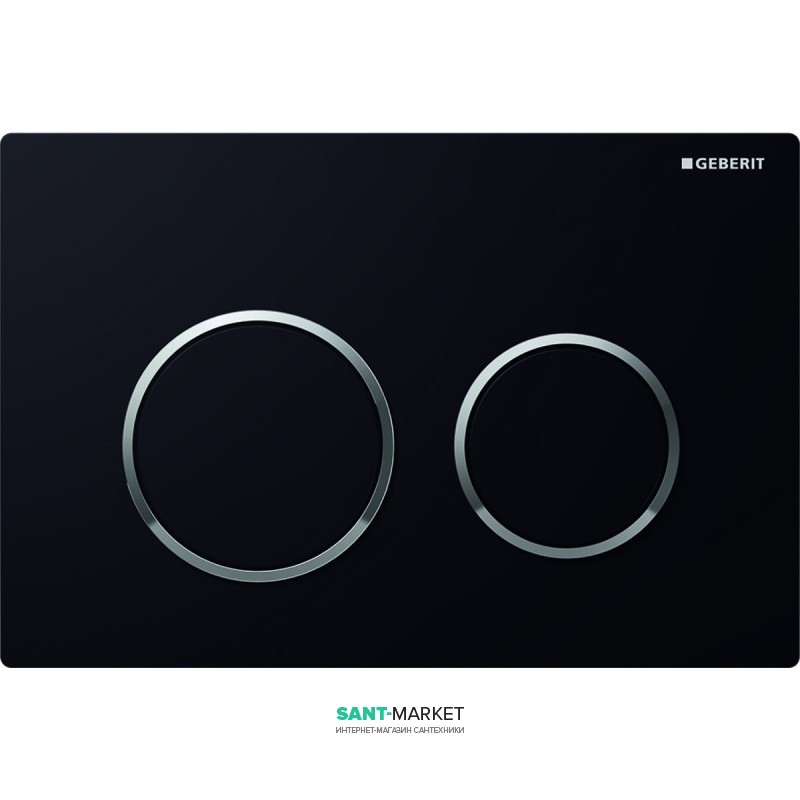 Панель смыва для унитаза Geberit Omega20 двойной смыв пластик черный/хром глянцевый 115.085.KM.1