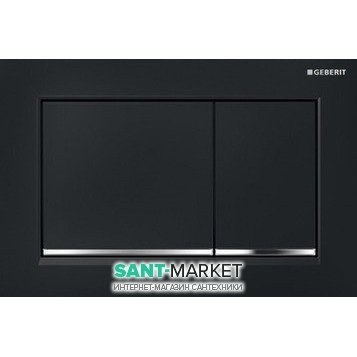 Панель змиву для унітазу Geberit Omega30 подвійний змив пластик чорний / хром глянсовий 115.080.KM.1