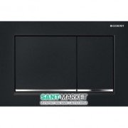 Панель змиву для унітазу Geberit Omega30 подвійний змив пластик чорний / хром глянсовий 115.080.KM.1