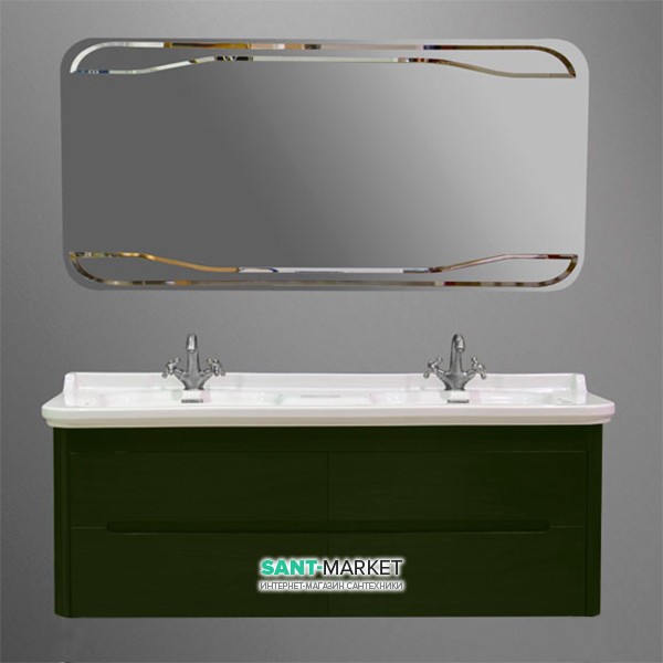 Тумба под раковину подвесная Kerasan Waldorf 150 см зелёный 919152