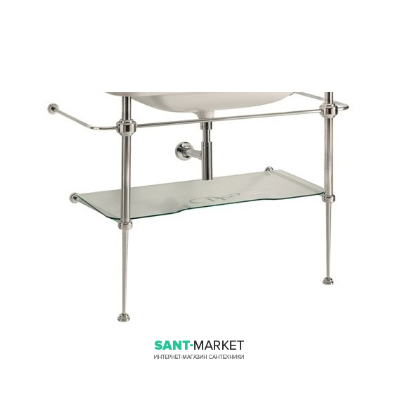 Консоль под раковину Kerasan Waldorf 120 см со стеклянной полкой хром 9203K1