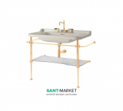 Консоль під раковину Kerasan Waldorf 120 см зі скляною полицею золото 9203K2