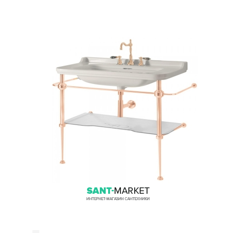 Консоль під раковину Kerasan Waldorf 120 см зі скляною полицею бронза 9203K3