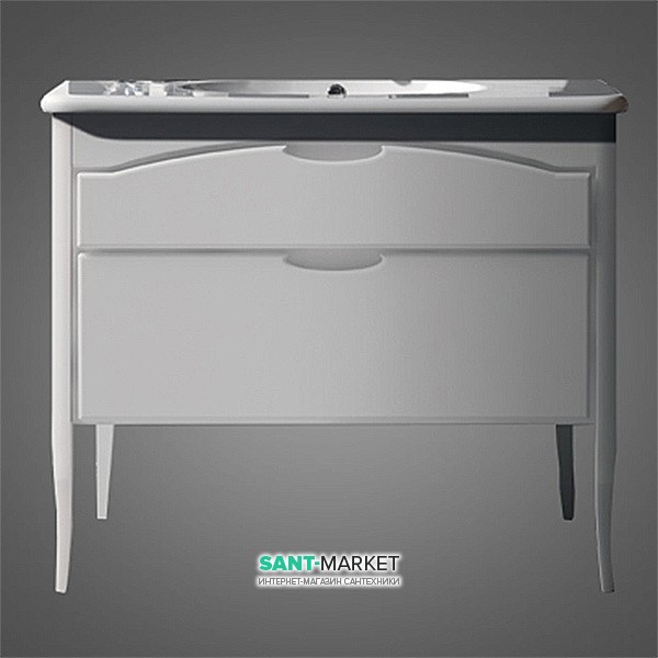 Тумба под раковину напольная Kerasan Retro 100х55 см белый матовый 920130