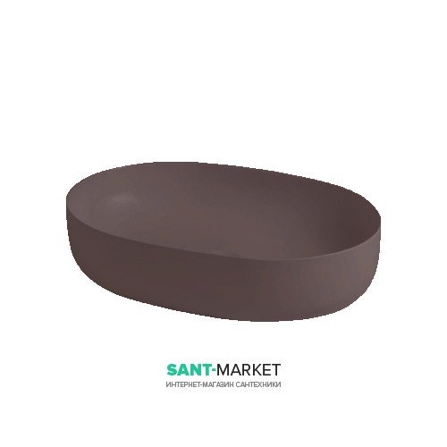 Раковина для ванної накладна Kerasan Nolita 60x40 санфарфор бургундський матовий 534375
