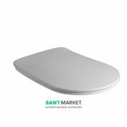 Сиденье с крышкой для унитаза быстросъемное Kerasan Nolita SLIM с микролифтом термопласт белый петли хром 539101