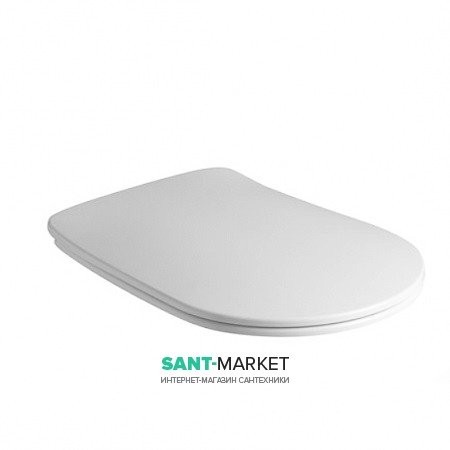 Сидіння з кришкою для унітазу швидкознімне Kerasan Nolita SLIM з мікроліфтом термопласт білий матовий петлі хром 539130