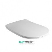 Сиденье с крышкой для унитаза быстросъемное Kerasan Nolita SLIM с микролифтом термопласт белый матовый петли хром 539130