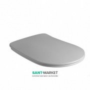 Сиденье с крышкой для унитаза быстросъемное Kerasan Nolita SLIM с микролифтом термопласт светло-серый петли хром 539182