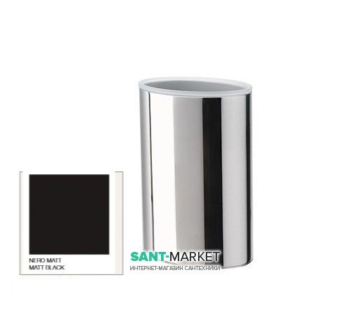 Стакан для зубних щіток Kerasan Nolita накладної чорний матовий 922 231