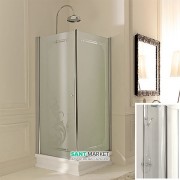 Душевой уголок правосторонний Kerasan Retro DX 90X90 см профиль хром прозрачное стекло 9146T0