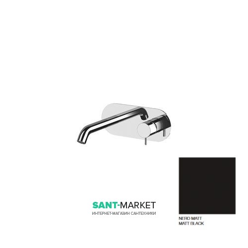 Смеситель для раковины встраиваемый Kerasan Nolita однорычажный чёрный матовый 922831