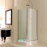 Душевой уголок левосторонний Kerasan Retro SX 90X90 см профиль хром матовое стекло 9147S0