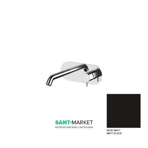 Смеситель для раковины встраиваемый Kerasan Nolita однорычажный чёрный матовый 922831