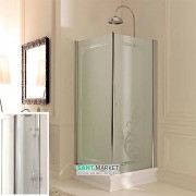 Душевой уголок левосторонний Kerasan Retro SX 90X90 см профиль хром прозрачное стекло 9147T0