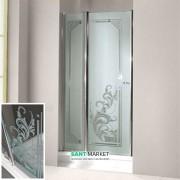 Двері душова правобічна Kerasan Retro DS профіль хром прозоре скло з декором 9139N0