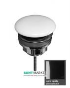 Донный клапан Kerasan клик-клак с накладкой из керамики чёрный глянцевый 923304