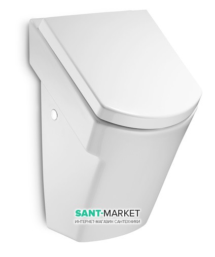 Писсуар подвесной Roca Hall с крышкой и верхним подводом керамика белый A35362E000