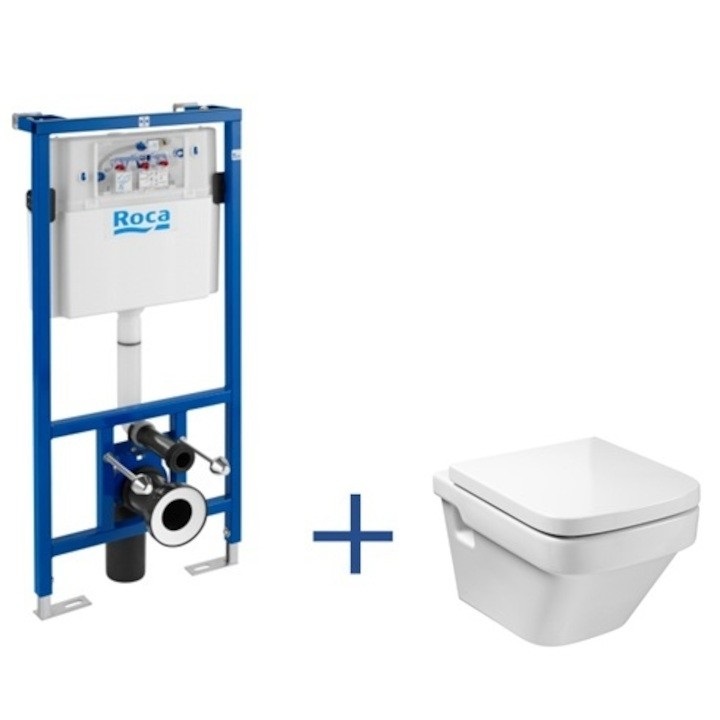 Унітаз підвісний Roca Dama-N Compacto з прихованою інсталяцією Roca Duplo A89009000P