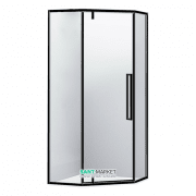 Душова кабіна Eger A Lany 100х100 без піддону профіль алюміній чорний прозоре скло 599-553 / 1 Black