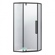 Душова кабіна Eger A Lany 90х90 без піддону профіль алюміній чорний прозоре скло 599-552 / 1 Black